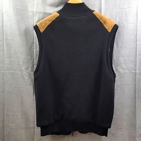 Orvis Mechanic's Foul-weather Vest Ribbed Knit Zip-Up Black SZ M - Picture 7 of 8